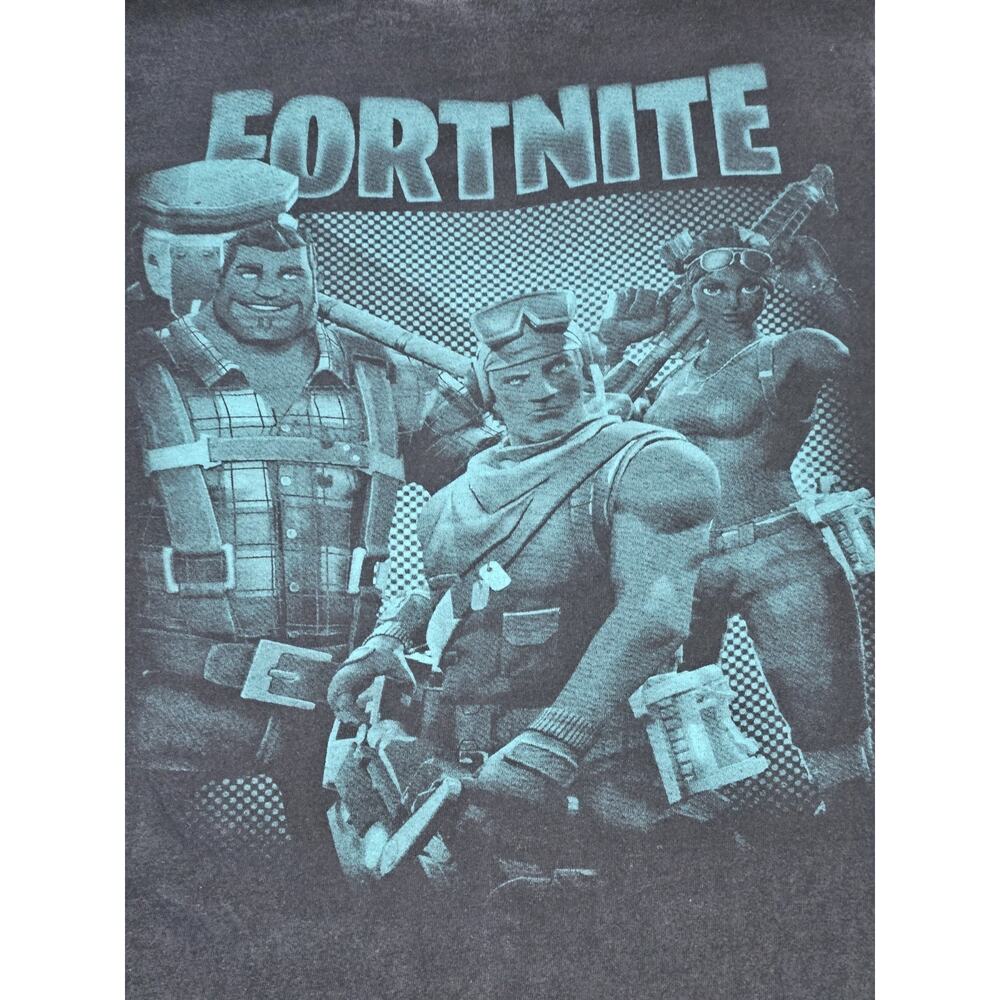 Fortnite Shirt Youth Large Black Colorful Graphic Double Sided Game Vision Shirt - Picture 8 of 8